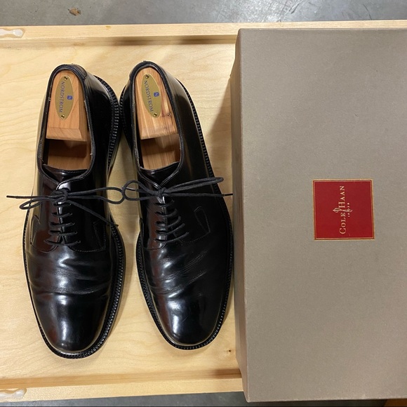 Men’s Oxford Dress Shoes Black Lace Up - Picture 6 of 8